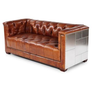 canape Aviateur Cuir et Aluminium