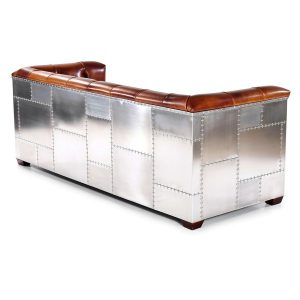 arriere canape Aviateur Cuir et Aluminium