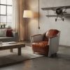 expo fauteuil aviateur marron
