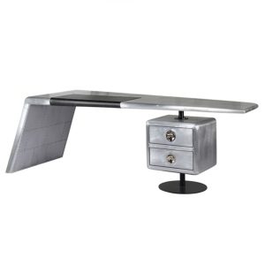 Bureau Style Aviateur avec 2 Tiroirs
