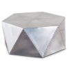 Table Basse Hexagonale Facettée en Aluminium Riveté