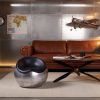 expo pouf aluminium rivete noir